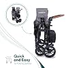 WonderFold W4 Luxe Stroller Wagon - Collapsible Stroller Wagon with Steel Frame - Adjustable Canopy & Push Handle - XL All-Terrain Wheels - for Babies, Toddlers & Kids - 4 Seater - Gray