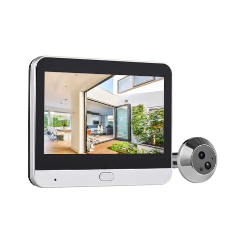 Swokely 2.4G WiFi Video Doorbell for Apartment Peephole Camera 4.3-inch Display Tuya APP 1080P 120 Degree Visible Night with Automatic Sensing Motion Detection Surveillance Intercom Doorbell