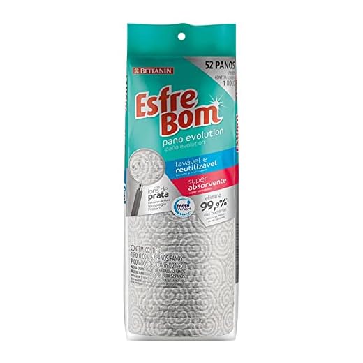 EsfreBom - Pano Evolution Reutilizável, Rolo com 50 Unidades, Cor Cinza, Bettanin