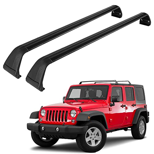 Huray Roof Racks Crossbars For Jeep Wrangler Jk Jl 07-23, Jeep Gladiator Jt 19-23 Hard Top Cross Bars (Classic) #TOP5