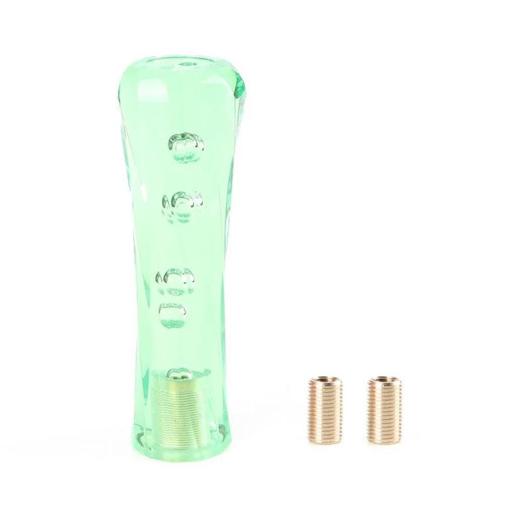 HYASDBWE 15cm Car Resin Auto Manual Gear Shift Knob Shifter Head Stick Crystal Transparent Bubble Replacement Handle Lever MT AT Gear Shifter Parts(Green)