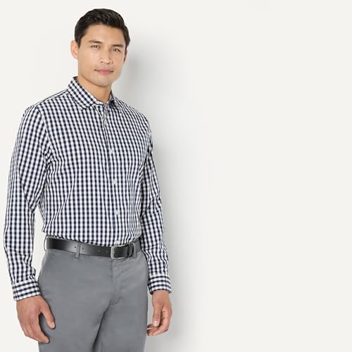 Amazon Essentials Men's Regular Fit Long Sleeve Wrinkle Resistant Stretch Dress Shirt - Image 4