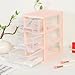 Gonice Small 3 Drawer Storage Organizer, Pink Plastic Drawer Storage, Small Desktop Organizer for Home, Office