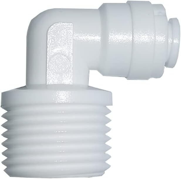 YZM Elbow Male Thread Adapter 1/2" Male x 1/4" OD Tube Quick Connector,for Water Purifiers Filters Reverse Osmosis Systems,100 pcs.