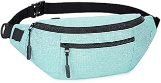 Bum Bag Mens Womens Fanny Pack Ladies Waist Bag with Multi-Pockets Bumbags Belt Bag Large Capacity for Dog Walking Hiking Running Travel Fashion, Black