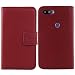 Produktbild Mengtu Echt Leder Tasche Für Gigaset GS195 / GS195LS 6.18" Hülle Handy Flip Lederhülle Handyhülle Brieftasche Kartenfächer Schutz Premium Case Cover Etui (Dark Rot)