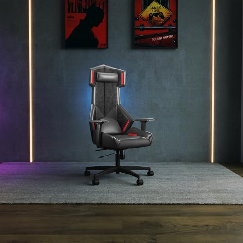 Image of Interio by Godrej Venox High Back Synthetic Leather Ergonomic Gaming Chair (Black) 1-Year Warranty, 3D Armrest, Magnetic Lumbar and Headrest Adjustable