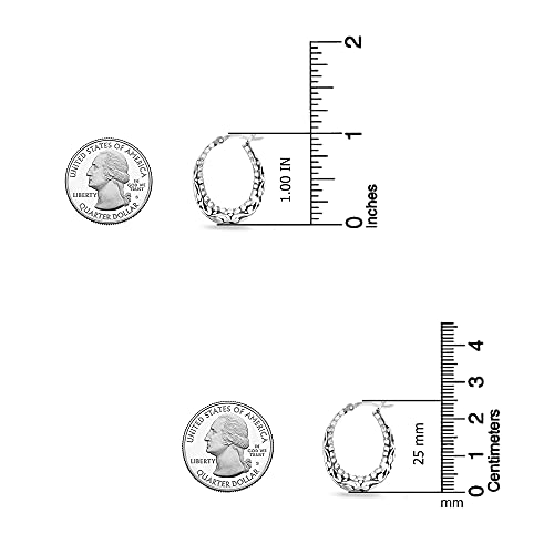 Lecalla 925 Sterling Silver Jewelry Small Oval Antique Oxidized Filigree Light-Weight Hoop Earrings For Women #TOP2