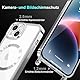 Ethanger Handyband für iPhone 13 iPhone 14 Hülle mit Band + 2 Stück Glas Schutzfolie Transparent Silikon Handyhülle Magnetische Schutzhülle für iPhone 13/14 Silber