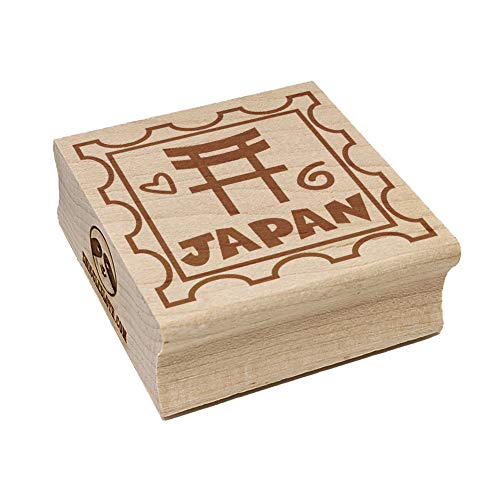 Japan Passport Travel Square Rubber Stamp for Stamping Crafting - 1.25in Small