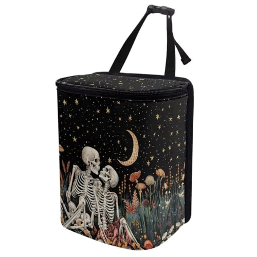 Image of Butterfly Daisy Print Car Trash Can with Lid Cars Trash Bag Bin Hanging Waterproof Garbage Cans Leak Proof Vehicle Trash Can Multipurpose Storage Container for Back Seat