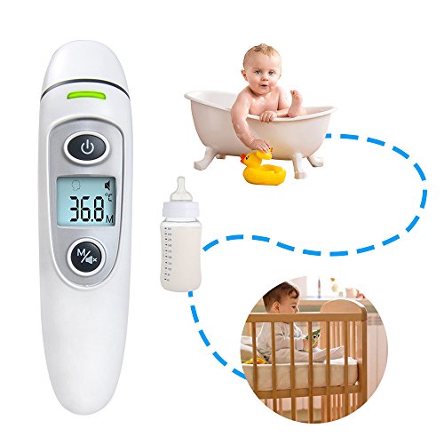 toberto Baby Thermometer, Non-Contact Forehead Ear Digital Thermometer with Fever Alarm, LCD Display Infrared Thermometer for Adults Baby Kids Old Man Pets (Battery inclued) - Thumbnail 6