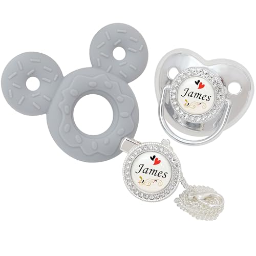 Personalized Pacifier And Pacifier Clip Set With Name,Custom Pacifier,Custom Name