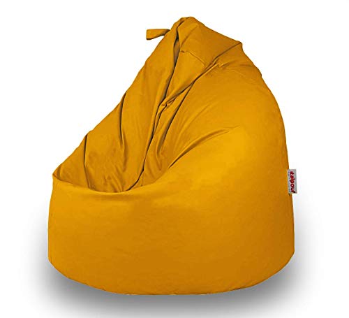 Italpouf - Puff Pera de Polipiel XL 90 x 115 cm 350l con Funda Extraible Indoor Muy Resistente Moldeable con Relleno, 21 Colores (Amarillo)