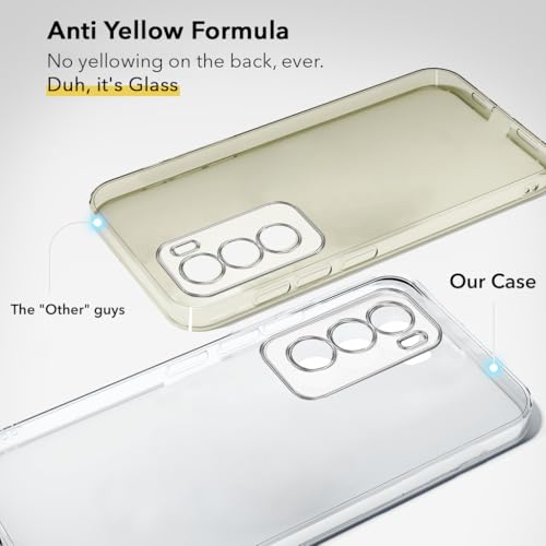 Image of Jkobi Lifetime Anti-Yellow Clear Back Cover Case for Oppo Reno12 Pro 5G | Oppo Reno 12 Pro 5G (Sleek Hard Crystal | Shockproof and Camera Protection)