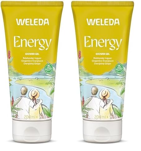 WELEDA Bio Energy Duschgel vegan - Naturkosmetik Aroma Shower Duschseife für Frauen & Männer mit Ingwer/Zedernholz Duft, Natürliche Hautpflege Dusche zur Reinigung von Gesicht & Körper (1x 200ml)