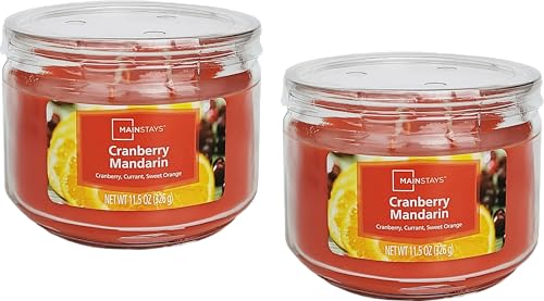 Mainstays 11.5oz Scented Candle 2-Pack (Cranberry Mandarin)