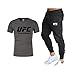 Camisetas Traje de Manga de Media Manga, MMA Fitness UFC Carta de Ropa Deportiva Impresa, Personalidad con Estilo (Size : Medium)