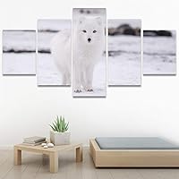 SIGNWIN 5 Panel Canvas Wall Art Animals Black and White Dramatic Group Modern Artwork for Home Decorations Ready to Hang - 60