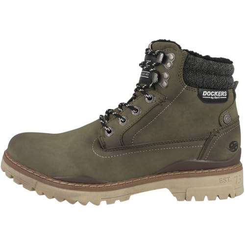 Dockers by Gerli Botas con cordones para hombre 47LY101, Olive 47ly101 600840, 43 EU
