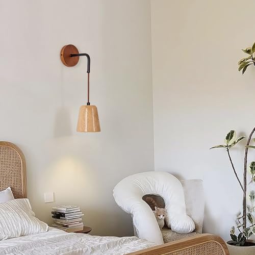 Aplique de pared moderno de mármol y madera industrial vintage para salón y pasillo 7