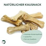Topdog Kauknochen Hund 25 Stück 12 cm - Rinderhautknochen für Hunde aus 100% Rind - Hundekauknochen - Pflegt die Zähne und unterstützt den natürlichen Kautrieb Ihres Hundes
