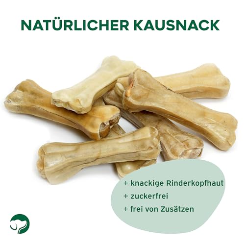 Topdog Kauknochen Hund 25 Stück 12 cm - Rinderhautknochen für Hunde aus 100% Rind - Hundekauknochen - Pflegt die Zähne und unterstützt den natürlichen Kautrieb Ihres Hundes