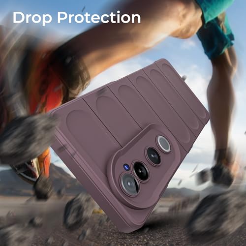 Image of A rtistque Back Cover Case for Vivo V40 / V40 Pro / T3 Ultra 5G | with Inner Fabric | Stylish AirBag Case | Liquid Stripe Silicone | Camera Protection | Anti Slip Grip | Back Cover - Purple