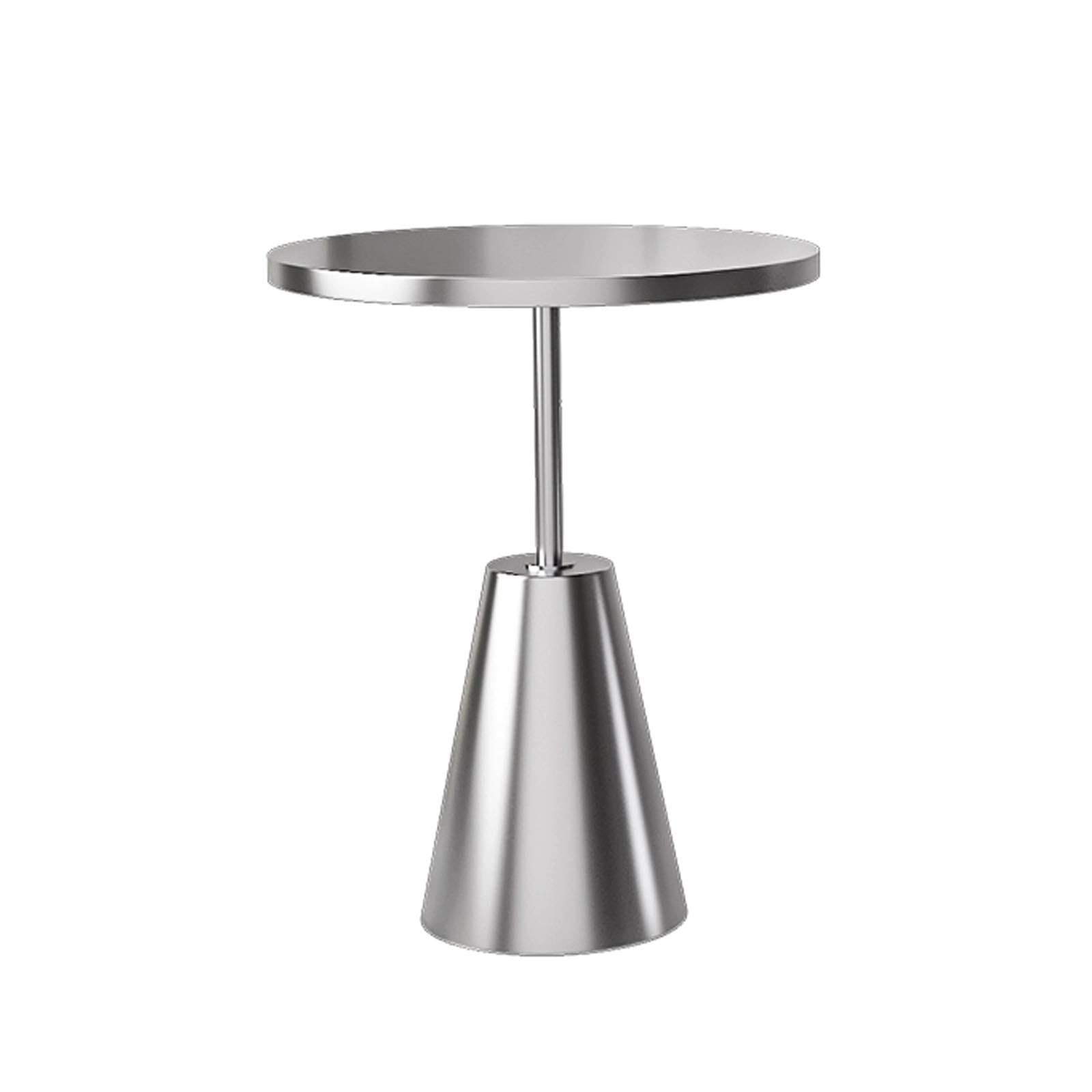 Table basse ronde en acier inoxydable au design minimaliste pour salon et canapé