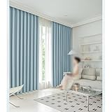 1 Panel Cortinas de Aislantes Frio Y Calor, Ventana de Oscurecer la Habitación Termicas Drapes de Opacas Aislantes Blackout para Dormitorio Salon, Ancho x Alto(Blue,213x259cm(84x102in))