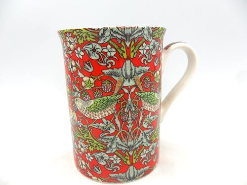 Heron Cross Pottery "Abbeydale Collection" Set of 6 William Morris Assorted Design 10oz Mugs.