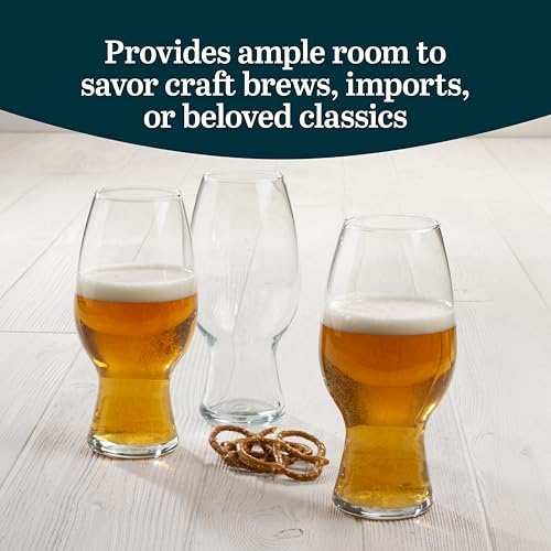 Image of Libbey Entertaining Essentials Tall Craft Beer Glasses - Elegant Beer Glass Set of 6 - IPA Tulip Glasses for Imports, Indian Pale Ales, & Classics