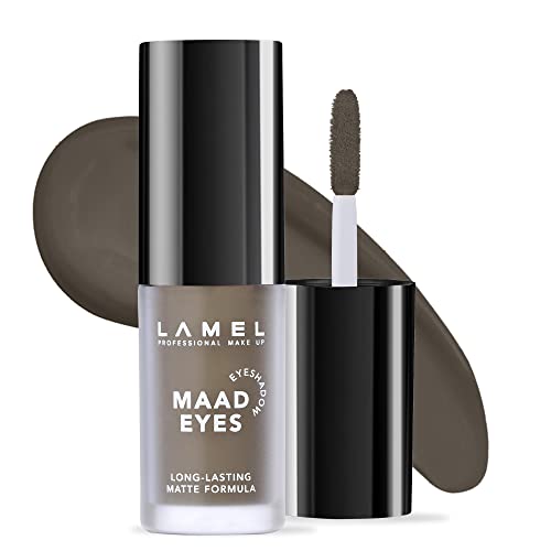 Lamel Liquid Matte Eyeshadow: High-Pigmented & Long-Lasting - Quick-Drying, Hypoallergenic - Creamy & Smooth Formula - Easy-To-Apply, Buildable & Blendable Maad Eyes, №403, 5.2Ml /0.17Oz (Gray) #TOP4