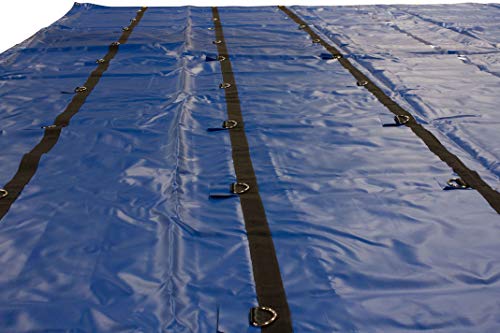 Mytee Products 20' X 27' Blue Lumber Tarp For Heavy Duty Truck Cargo - 18 Oz Vinyl Flatbed Tarps With 6' Drop - Waterproof Tarp For Trailers To Protect Cargo From Wind, Rain, Snow And Sun #TOP5