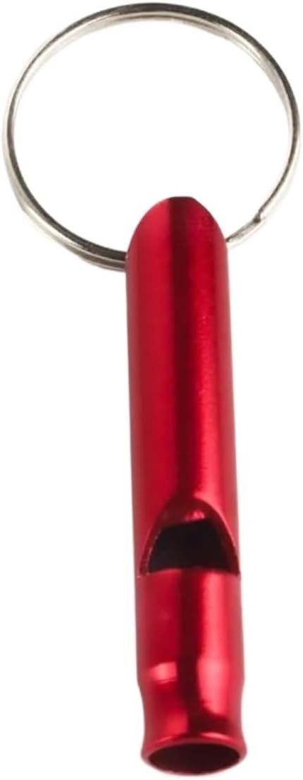 Emergency Whistle 100Pcs Aluminum Alloy Outdoor Camping lifesaving Survival Sports Training(Red)