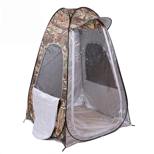 AOLUOER Tenda da doccia portatile mimetica, tenda da campeggio pop-up for 1 persona, 2 porte, fotografia, mobile, pesca invernale all'aperto con cappuccio