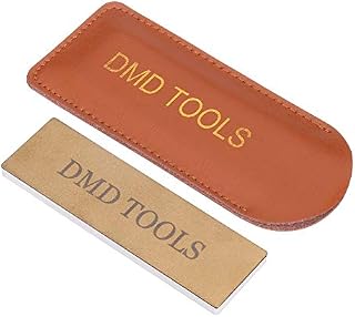 Pocket Double Sided Diamond/Ceramic Knife Sharpening Stone with Pouch (Grit 360/1000)
