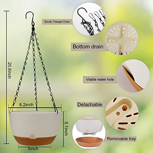 Hanging Planter 3 Pack Planters For Indoor Outdoor Plants With Drainage Hole,Hanging Planters For Indoor Plants For Home Garden Porch Balcony Patio Decor #TOP6