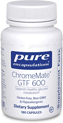 Pure Encapsulations - ChromeMate GTF 600 - Unique Chromium Polynicotinate Supplement - 180 Capsules