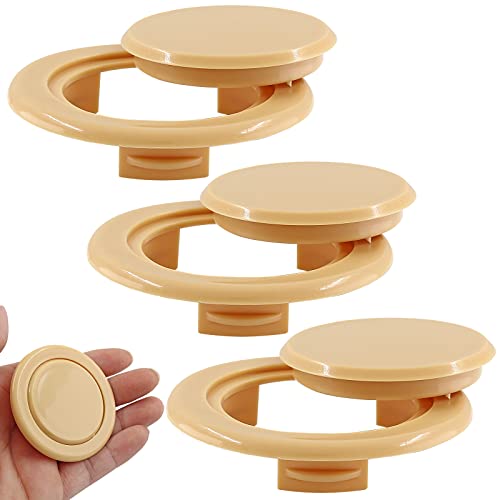 Biaungdo 3 Sets 2 Inch Outdoor Patio Table Umbrella Hole Ring And Cap Set, Standard Size Garden Beach Tablet Thicker Hole Ring Plug And Cap Set(Wood Color) #TOP1