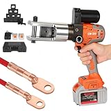 RUODATONLY Pinza Crimpatrice Idraulica Elettrica per Cavi da 16-300 Mm², Pinza Crimpatrice Idraulica Ricaricabile da 18 V, Kit di Utensili per Cavi Alimentati a Batteria, 11 Paia matrici