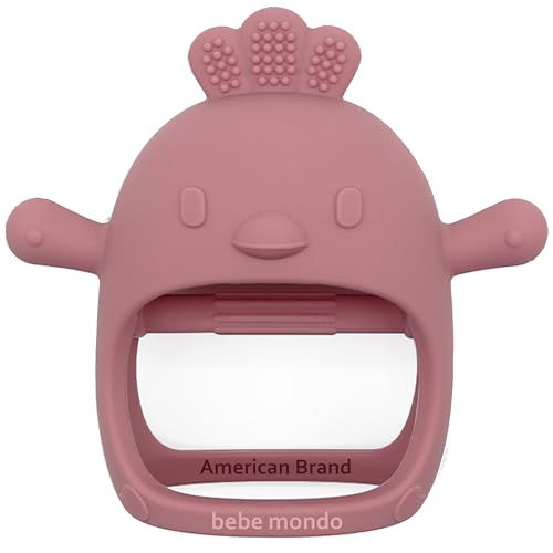 Image of Teething Toys for Babies 0-6 months BPA Free, Never Drop Teether Baby Chew Toys for Teething Relief, Silicone Teether Pacifier Baby Teething Toys Newborn 0-3 Months for Sucking Needs, Infant Toys-Pink