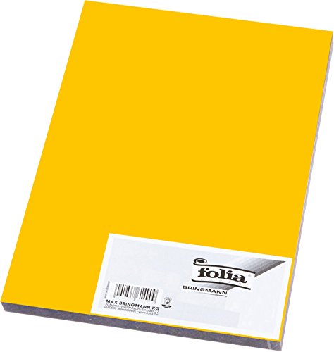 Folia Bringmann - Papel de Colores (130 g/m², DIN A3, 50 Hojas), Color 15 Amarillo Oro Cover
