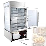 Pnpaea 5-Lagiger Edelstahlrahmen,KnöDeldäMpfer,Ablagen 300 X 300 Mm, Temperaturbereich 30–110 °C,Mit Temperaturkontrolle,FüR Restaurants, Buffets Und Imbisse