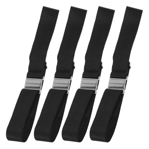 TEHAUX 4Pcs Adjustable Plus Size Thigh Garters Set for Women, High Elasticity Black Polyester Garter Belts, Stretchy Leg Straps for and Fashion Use