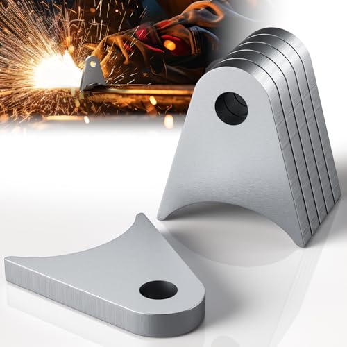 Image of 6 Pcs Weld on Tabs with 1 /2 inch Holes,Steel Gussets Weld On,Universal Weld on Shock Mount,Weld on Lights Tabs,Weld on Tabs Axle Bracket,Radius Chassis Weld Tabs for Weld On- 1 /5 inch Thick