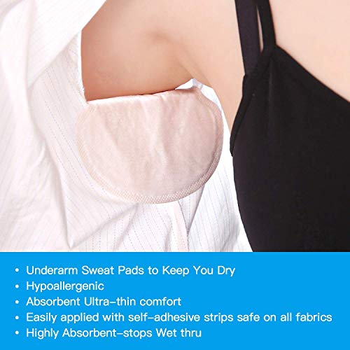 Underarm Sweat Pads - OTTOLIVES PREMIUM QUALITY Fight Hyperhidrosis [100 Pack] for Men and Women Comfortable, Non Visible, Extra Adhesive, Disposable Dress Guards/Shields, Non Sweat Armpit Protection - Thumbnail 3