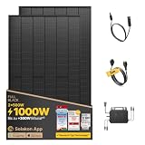 Solakon® 1000W Balkonkraftwerk - Balkonkraftwerk 800W komplett Steckdose - neuester 800 Watt Wechselrichter - Solaranlage Komplettset - 500W bifaziale Solarmodule inkl. Zubehör - 3m Kabel