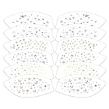 MWOOT Tatouages Yeux, 12 Pièces Autocollants à Paillettes Yeux pour Femmes,Multicolore Eyeshadow Stickers