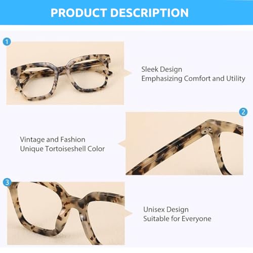 Image of Firmoo Oversized Blue Light Glasses for Women Men Large Frame Anti Eyestrain & UV Protection Computer Gaming Blue Blocker Eyeglasses(Pattern)